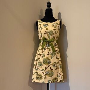 Kim Rogers Ivory and Olive Floral Mini Dress